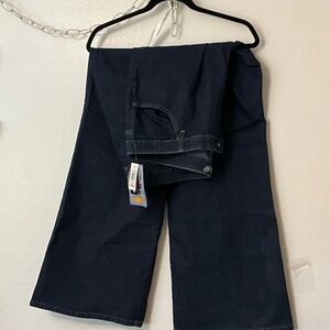 Angels Wide Leg Flare Jeans in Dark Blue